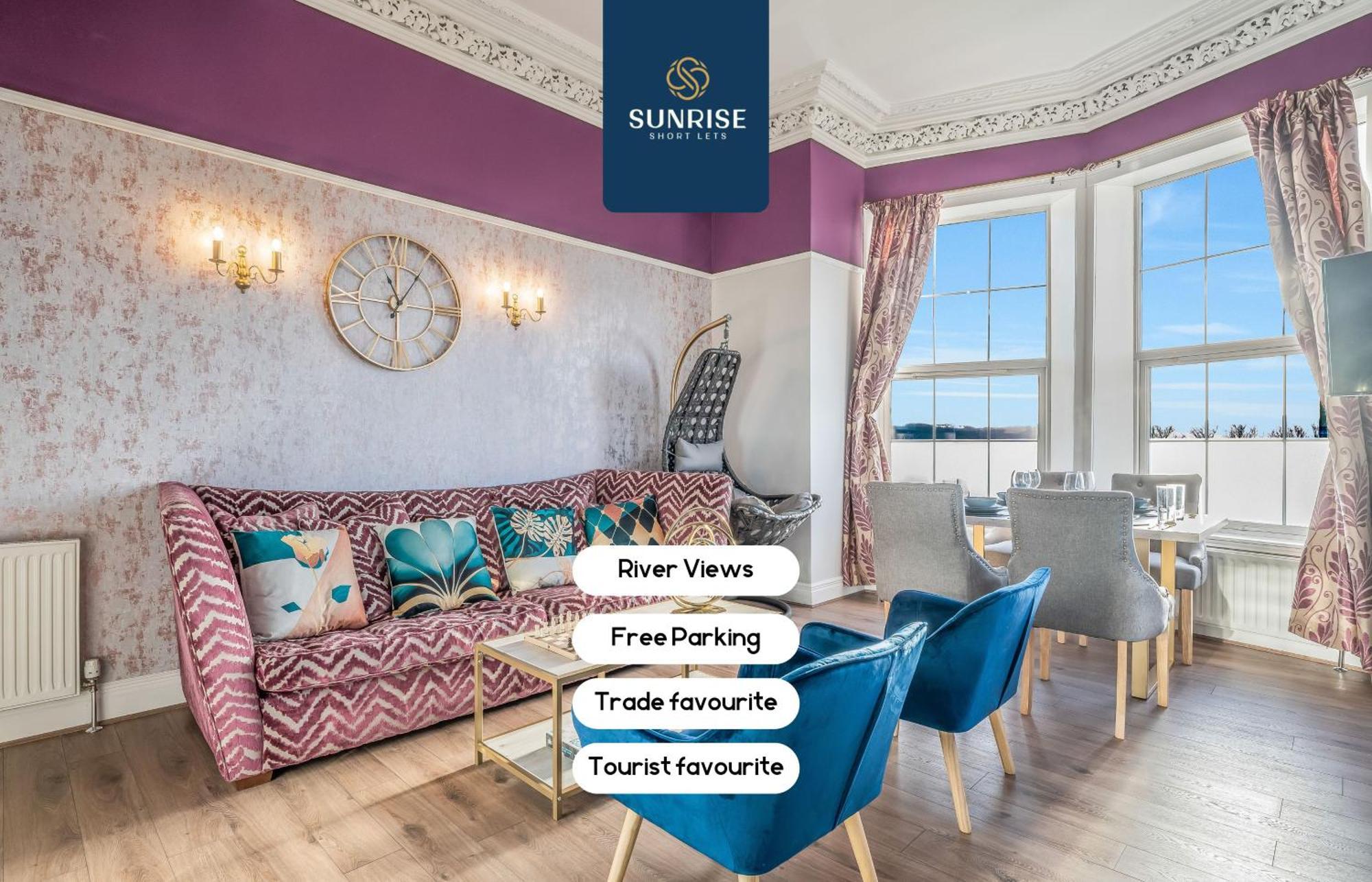 Presidential Apartment, Family Home, Luxury Bedrooms, 2 Rooms, 1 King Bed, 2 Single Beds, Free Wifi, Free Parking, Tourists, Business Travelers, Relocation, Beautiful River Views, - Long Stays, Invoice And Reduced Price Are Only Via Sunrise Short Let Dundee Dış mekan fotoğraf